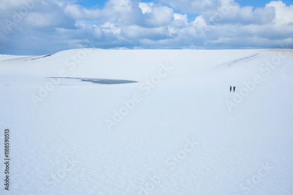 Obraz 冬の鳥取砂丘の雪景色 鳥取県 鳥取砂丘
