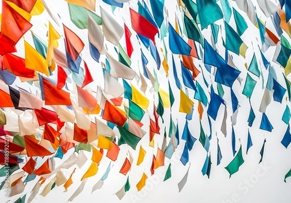 Fototapeta Colorful flags of various countries from around the word