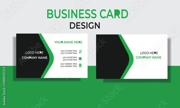 Obraz Business card design template, Clean professional business card template, visiting card, business card template.