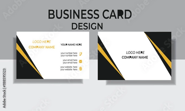 Obraz Business card design template, Clean professional business card template, visiting card, business card template.