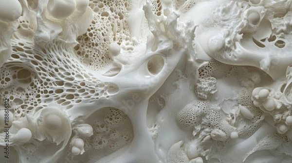 Fototapeta Abstract White Organic Texture with Intricate Patterns