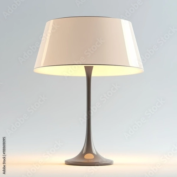 Fototapeta A 3D lamp casting soft light, isolated on a white background, perfect for professional marketing designs