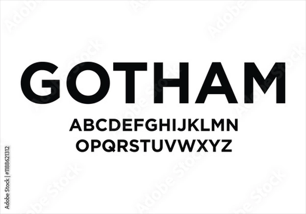 Fototapeta Gotham font for logo and headline. Isolated vector typeset modern
