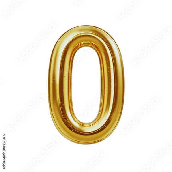 Fototapeta Gold number on isolated background.