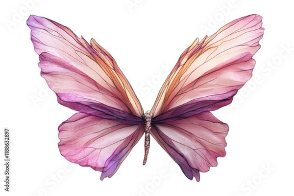 Fototapeta Stunning Fairy Wings Isolated on a transparent Background for Design