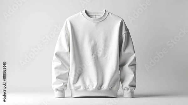 Fototapeta Modern Sweatshirt Mockup - Front View on White Background