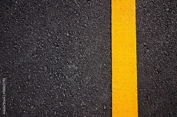 Fototapeta Asphalt road with separation yellow lines
