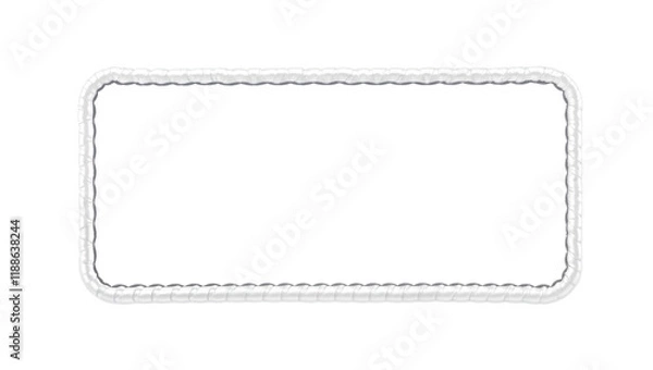Obraz Simple white rectangular fabric patch with subtle stitching details. Generative AI