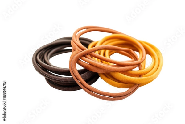 Fototapeta Colorful hair ties isolated on a transparent background for styling