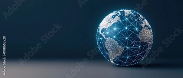 Fototapeta Stunning Digital Globe with Glowing Network Connections and Creative Design for Modern Visual Projects