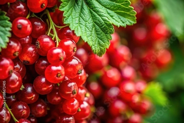 Obraz Rustic Red Currant Banner Background Texture Wallpaper - Copy Space Left