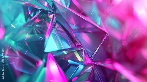 Obraz Abstract Geometric Crystal Wallpaper