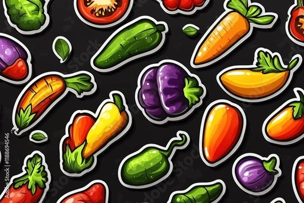 Fototapeta Adorable Duo: Cute Animal Sticker Design, Perfect for Planners, Journals, Laptops, and More! Vibrant Colors, Playful    