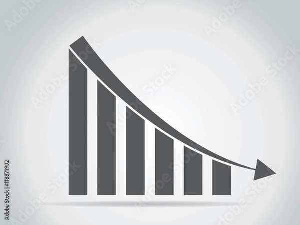 Fototapeta Vector declining graph icon