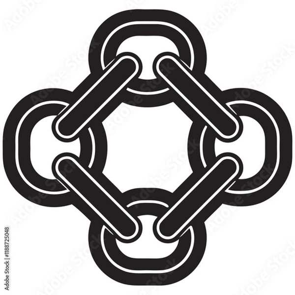 Fototapeta Connection concept Chain solid icon Vector illustration 
