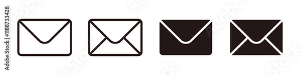 Fototapeta Mail, email, and envelope icon set