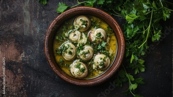 Obraz Delicious Snails in Herb Butter: A Culinary Delight