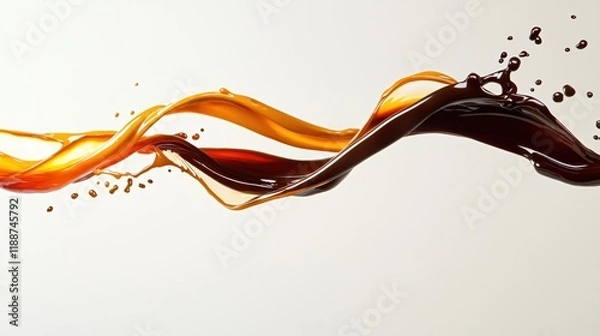 Fototapeta Liquid Chocolate Caramel Swirl Abstract Flowing Design