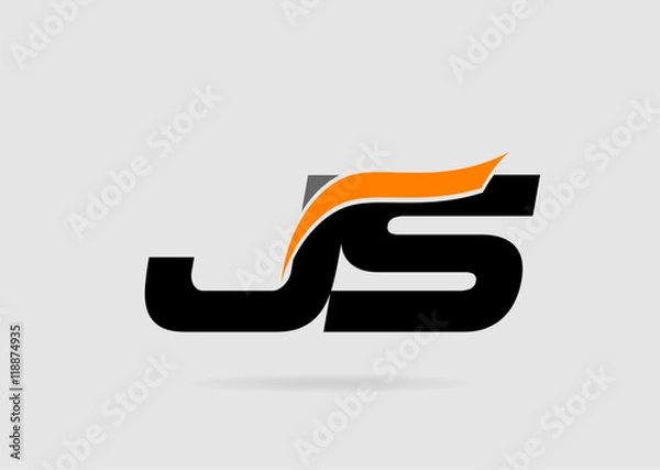 Fototapeta J and S logo vector. logotype template
