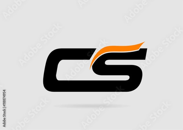 Obraz C and S logo vector. logotype template
