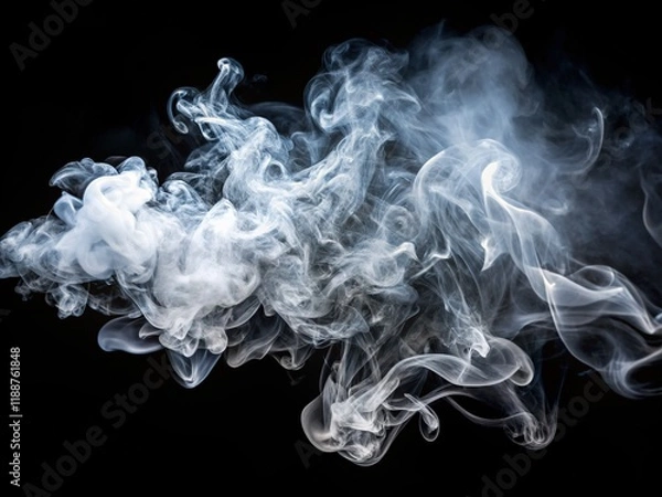 Fototapeta Ethereal Smoke Swirls: Abstract Dark Background, High-Resolution Photo