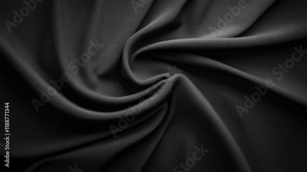 Fototapeta Dark grey fabric with elegant swirl texture.