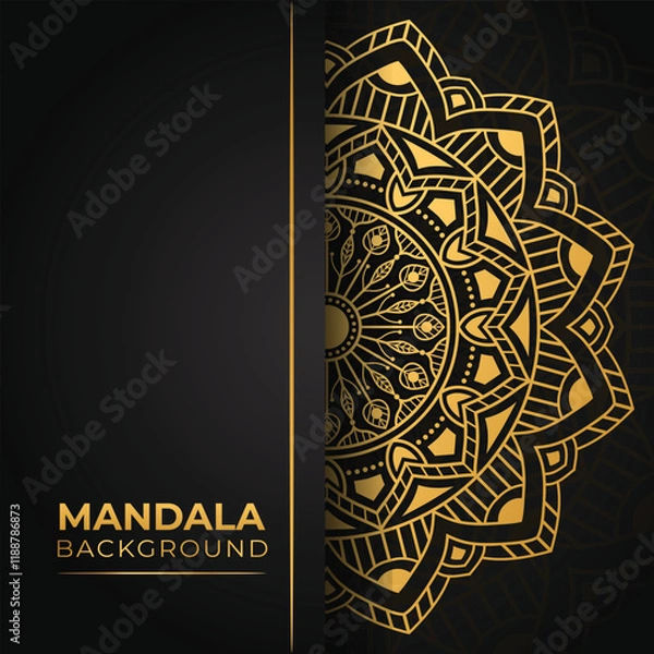 Fototapeta Luxury mandala vector illustration on dark background