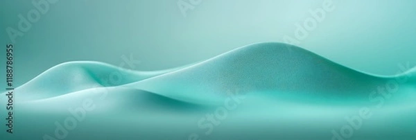 Fototapeta Abstract turquoise smooth waves with textured surface