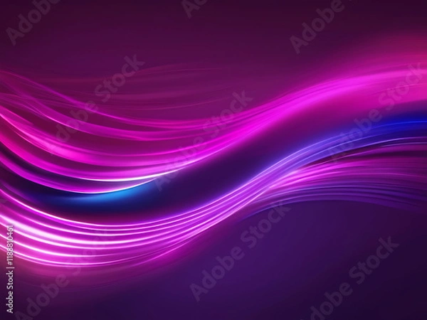 Obraz a black background with light pink, purple, blue and green lights Generative AI