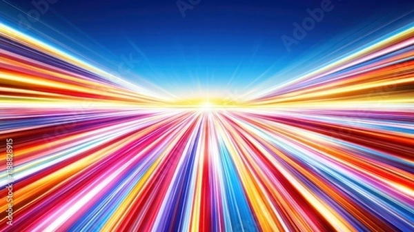Fototapeta Abstract Speed of Light: A Vibrant Journey Through Colorful Rays