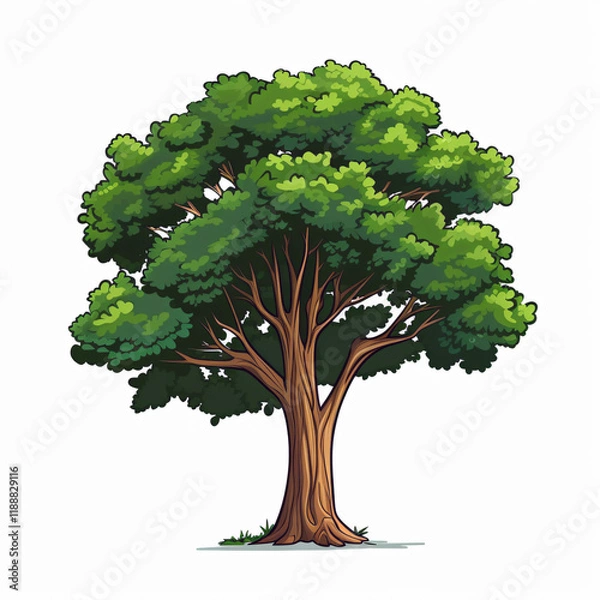 Fototapeta Tree Illustration Simple Clipart Flat Design Nature Icon tree icon life icon    