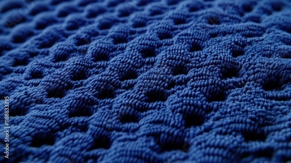 Fototapeta Intricate Texture: A Close-Up of Deep Blue Fabric