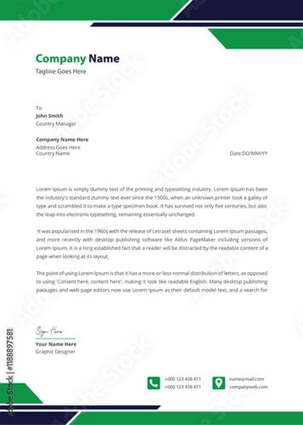 Obraz Corporate modern letterhead template design vector illustration