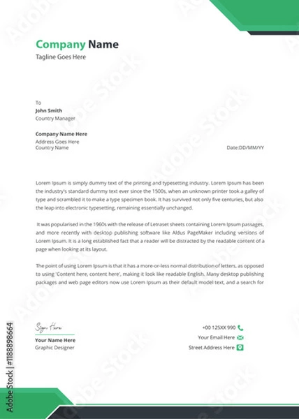 Obraz Corporate modern letterhead template design vector illustration