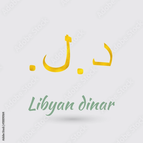 Fototapeta Golden Symbol of the Libyan dinar