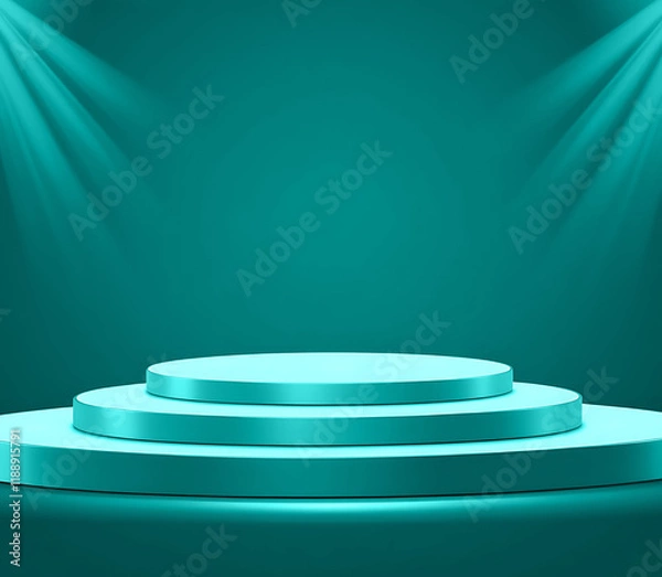 Fototapeta A realistice product display podium studio lighting minimalist design closeup