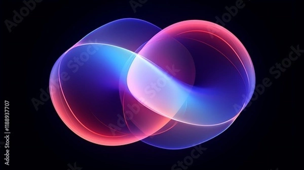 Fototapeta Transparent overlapping circles with vivid gradient hues.