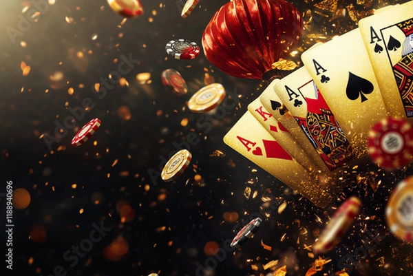 Obraz casino poster with a chinese new year