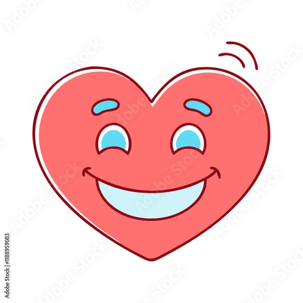 Fototapeta smiling heart vector icon, smiling heart vector illustration - simple illustration of smiling heart, perfect for logos,and smiling heart -themed designs.