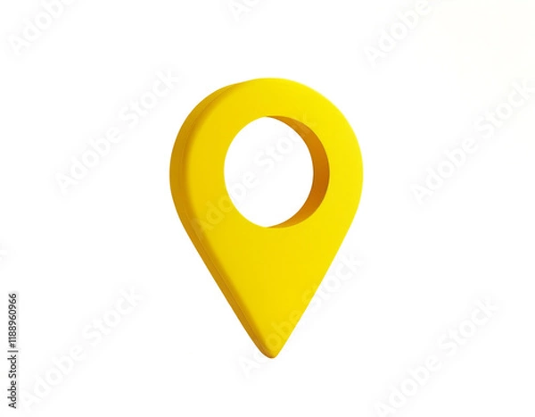 Obraz 3D location icon with hollow center isolated on a transparent background