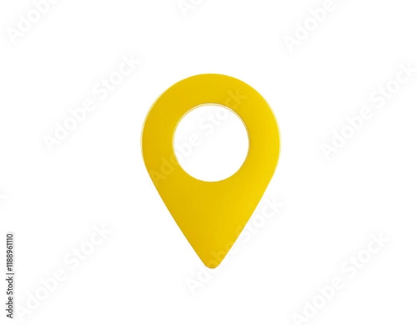 Obraz 3D location icon with hollow center isolated on a transparent background