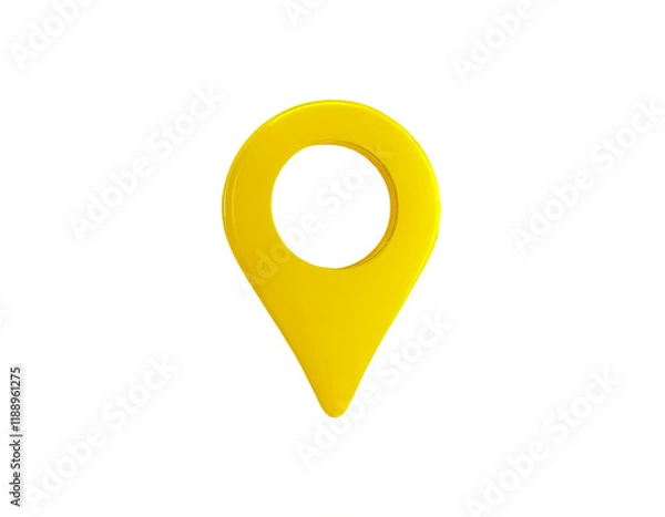 Obraz 3D location icon with hollow center isolated on a transparent background