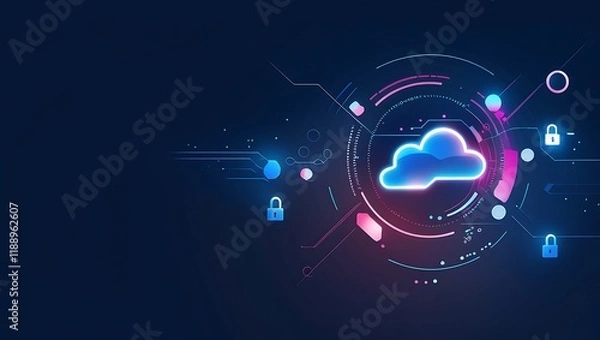 Fototapeta Cloud Computing Technology Concept, Abstract Technology Background, copy space backgrounds, abstract cloud computing