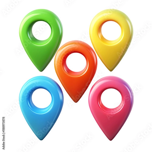 Fototapeta Set of location pin icons