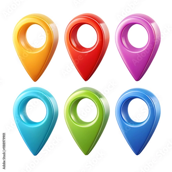 Fototapeta Set of location pin icons