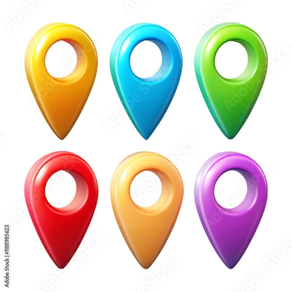 Fototapeta Set of location pin icons