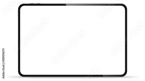 Fototapeta Simple tablet mockup with blank screen png overlay.