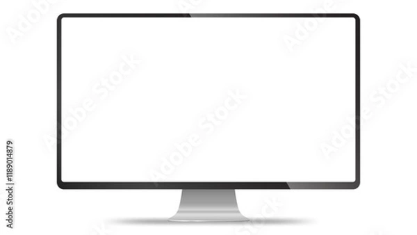Fototapeta Computer monitor display with empty screen. Png overlay