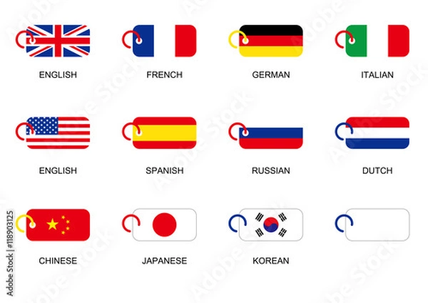 Obraz vocabulary cards flags icon 
