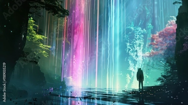 Fototapeta Digital-style frame with glitch effects